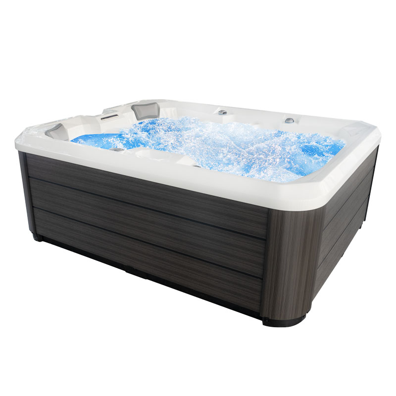 HydroSerene hot tub in a garden